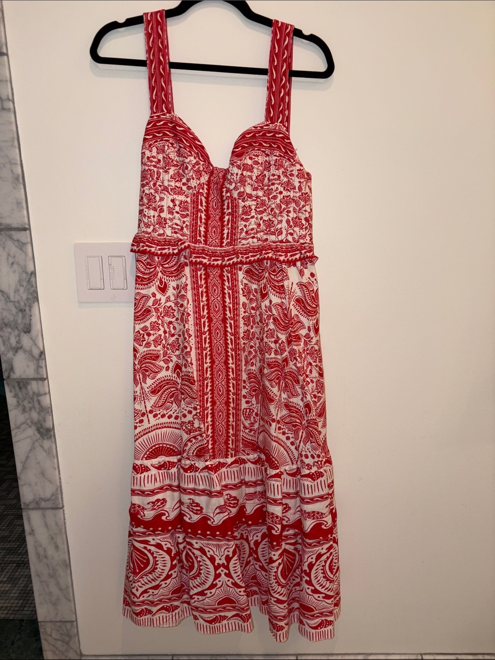 FARM Rio Red and White Printed Midi Dress As Seen on Hallmark channel Movies!!!!